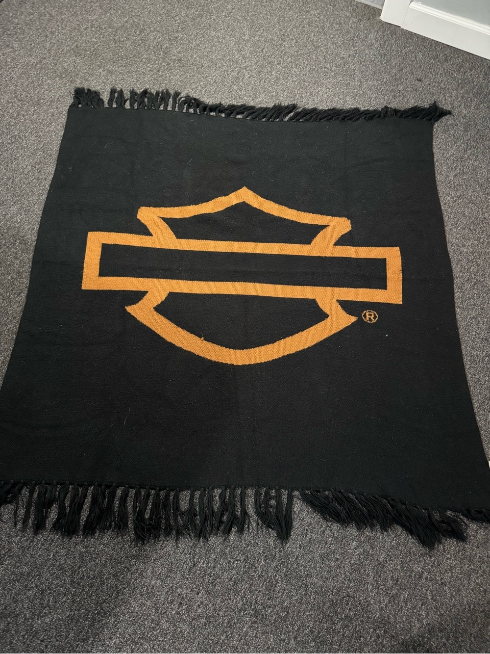 Harley-Davidson Knit Blanket with Tassels